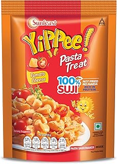 Sunfeast YiPPee! Pasta Treat|Tomato Cheese|Soft & Cheesy Pasta|Instant Pasta Made with Suji/ Rava,Vegetarian,70 gram/74.7 gram(weight may vary)