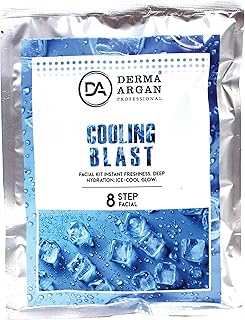 Derma Argan Cooling Blast 8-Step Professional Facial Kit, Deep Hydration, Ice-Cool Glow