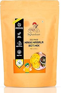 Shashan Organic Cold-Milled Makki Masala Wheat Flour | Nutrient-Rich & Flavorful | Maize, Chickpea, Wheat & Spices mix | Natural Stone Hand Ground Tec