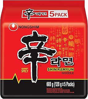 Nongshim Shin Ramyun Korean Style Spicy Noodle Soup Instant Noodles, 21.16 Oz ® 600 G