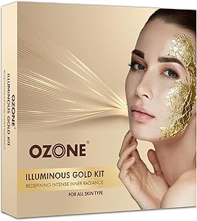 Ozone Illuminous Gold Facial Kit | Organic Facial Care for Golden Glow & Radiant Skin | Winter Skincare Kit for All Skin Types | Men & Women | 60g | S