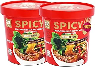 UMAI ZHENGWEN Spicy Sweet Potato Glass Noodles 121g| Instant Sweet Potato | Super Food | Healthy | 6 seasonings inside | Pack of 2