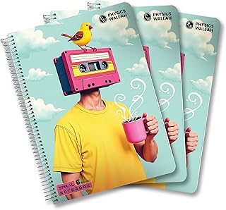Physics Wallah A4 Size 300 Pages 6 subject Spiral Binding Notebook set of 3| Ruled Register Notebooks for Students & Office | Plastic cover Spiral Reg