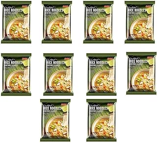 MAMA Gluten Free Instant Rice Noodles, Vegetable - Pack Of 10 - 550 Gm