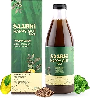 SAABHI Happy Gut Juice 1Litter | Ayurvedic Digestive Health Juice | With Bijora, Mint, Jeera & Pippali | Supports Gut Balance, Digestion & Metabolism