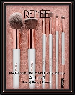 RENEE All In 1 Professional Makeup Brush Set of 6, Premium Easy To Hold & Precise Application For Face, Eyes & Brows | Cruelty Free & Uniquely Designe