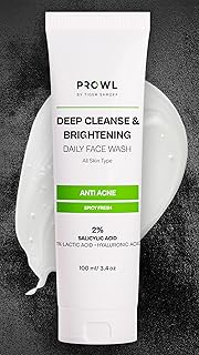 PROWL by Tiger Shroff Facewash 2% Salicylic Acid | Anti Acne For Dry Combination Oily & Acne Prone Man Skin Care with 1% Lactic Acid, Hyaluronic Acid