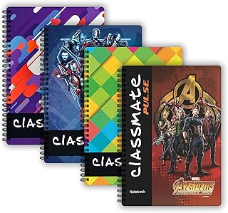 Classmate Pulse Notebook - 267 X 203, 160 Pages, Single Line, Wiro Binding, Multicolor (2105007)