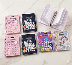 Kids Calculator Notebook with 180 Ruled Pages | Spiral Diary with Built-in Calculator | Writing Notepad for School, Study & Gift | Stationery Notebook