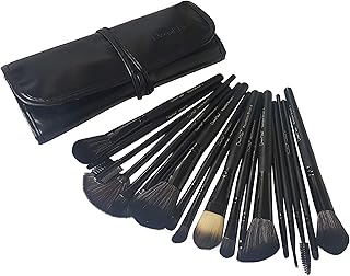Dream Maker 18 Piece Makeup Brush Set (Black) Cruelty-Free Vegan Brushes, Kabuki Foundation