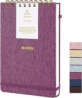 Steno Pads College Ruled Notebook Diary Journal for Writing Take Notes with Top Spiral A5 Hardcover Notepad Office & School Supplies Purplish-red