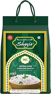 Shazia Extra Long Golden Sella Basmati Rice (Parboiled) | Premium Aged Extra Long XXL Grain, Parboiled Rice | Non-Sticky & Aromatic Ideal for Biryani,