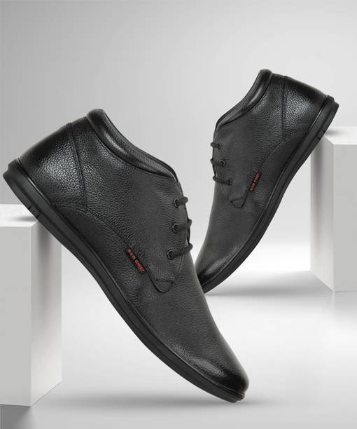 Genuine Leather Formal Derby Shoes for Men Black RC3467...