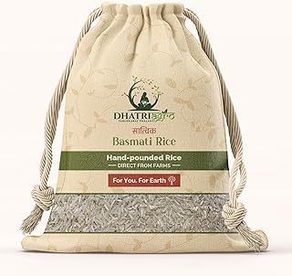 Dhatri Agro Handpounded White Basmati Rice 1 KG | Unpolished Long Grain Whole Chawal/ Bhat | Naturally Fragrant Texture | Healthy Daily Meals | Pantry