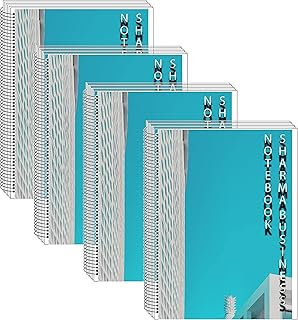 SHARMA BUSINESS A4 Blank Page Spiral Notebook With 140 Page in Each Notebook Set of 4 Notebook 70 GSM Smooth Paper