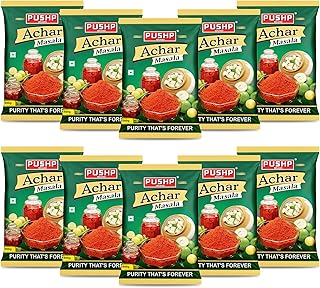 Pushp Brand Achar Masala | 500g | Premium Blend of Traditional Spices | Ready-to-Use Pickle Mix | Authentic Homemade Pickle Masala | No Added Preserva