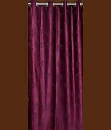 AADI TRADERS Floral Semi-Transparent Eyelet Curtain 5 ft ( Pack of 1 ) - Wine