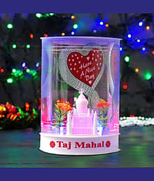 AARTISH Best Wishes LED Light Showpiece | Romantic Couple Crystal Decoration Lamp for Home, Bedroom & Gifting