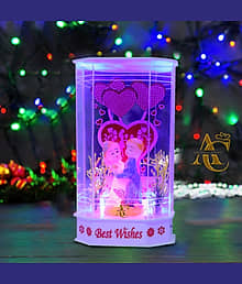 AARTISH Best Wishes Romantic Couple LED Showpiece | Love Theme Night Lamp for Bedroom, Anniversary, Valentine Gift