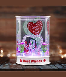 AARTISH LED Romantic Couple Showpiece | Multicolor Lighting Cylinder Night Lamp for Decoration & Special Gifts