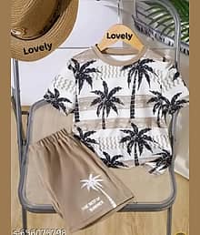 AD LOVELY Pack of 1 Unisex Cotton T-Shirt & Shorts Set ( White )