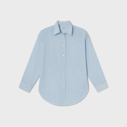 Agolde Sona Shirt - Fontana Stripe / Powder Blue
