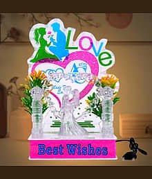 AWESOME CRAFT Romantic LED Love Couple Showpiece | Decorative Night Lamp Gift for Wedding, Birthday & Anniversary