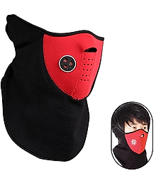 Aksmit Half Face Mask Dust Proof Mask Bike_Cycle Winter Mask for Men & Women (Size: Free, Balaclava) 1 Piece Red