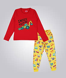 Arshia Fashions Pack of 1 Boys Cotton Blend Nightsuit Set ( Red )
