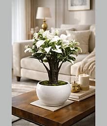 Artificial Bonsai Mini Tree 22cm With POT (Pack Of 1) Free Size for Artificial Plant for Table Desktop Decorative Tree Mini Decorative Tree with Pot f