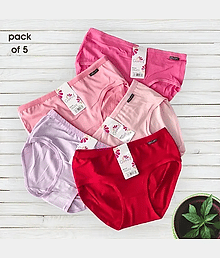 Bebron Pack of 5 Cotton Hipster For Women ( Multicolor )