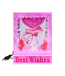 Best Wishes LED Crystal Couple Showpiece | 3D Acrylic Light Lamp | Romantic Night Light for Home Decor | Anniversary, Birthday & Gift for Couples | Pl