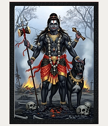 Bhairo Baba Photo Frame,Bhairo Nath Painting size 14x 10 inches