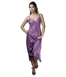 Boosah Purple Satin Babydoll Dress