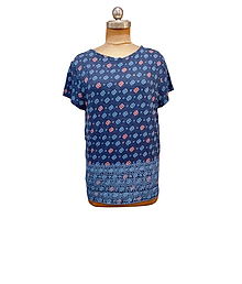 CIEARO VINTAGE Women's Cotton Regular Top ( Blue )