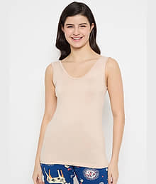 Camey Pack of 1 Scoop Neck Vest Spandex Camisoles ( Beige )