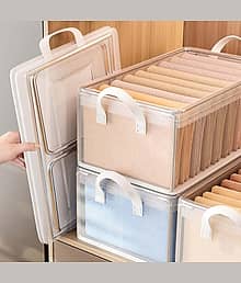 Clear PVC Clothes Storage Box with Steel Frame, Transparent Foldable Wardrobe Organizer, 26L Capacity (4)