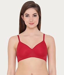 Clovia Net/Mesh Lightly Padded Women's Seamless Bra ( Red )