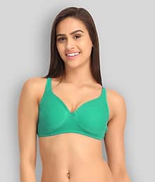 Clovia Poly Cotton Non Padded Women's T-Shirt/ Seamless Bra ( Green )