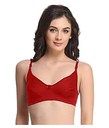 Clovia Red Cotton T-Shirt/ Seamless Bra