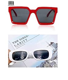 David Martin Multicolor Square Sunglasses ( Pack of 2 )