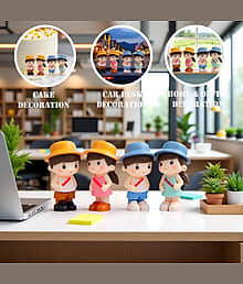 Dealseven Fashion 4 Piece of Haws Cap Couple figurines Showpiece