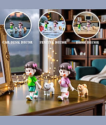 Dealseven Fashion 4 Piece of Leisure Dog & Girl Doll Showpiece