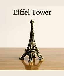 DeoDap 1 pcs Antique 3D Eiffel Tower Statue - Metal Paris Landmark Decorative Showpiece for Home & Office