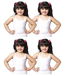 Dixcy Sonia Cotton Kids/Girls Camisoles/Slips/Vests - Pack of 4