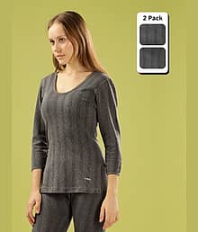 Dollar Ultra Cotton Thermal Tops - Grey Pack of 2