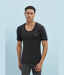 Dollar Ultra Pack of 1 Cotton Blend Thermal Tops For Men's ( Black )