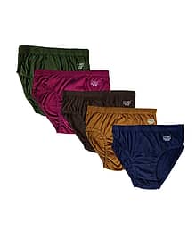 Drako Pack of 5 Cotton Briefs For Women ( Multi Color )