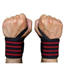 EmmEmm 2 Pcs Premium Thumb Loop Wrist Support for Cycling/Gym and Other Sports (Red/Green/Grey/Black)