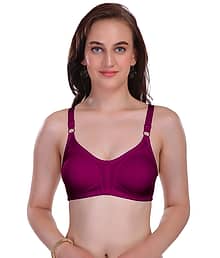 Eve's Beauty Poly Cotton Non Padded Women's Seamless Bra ( Purple )